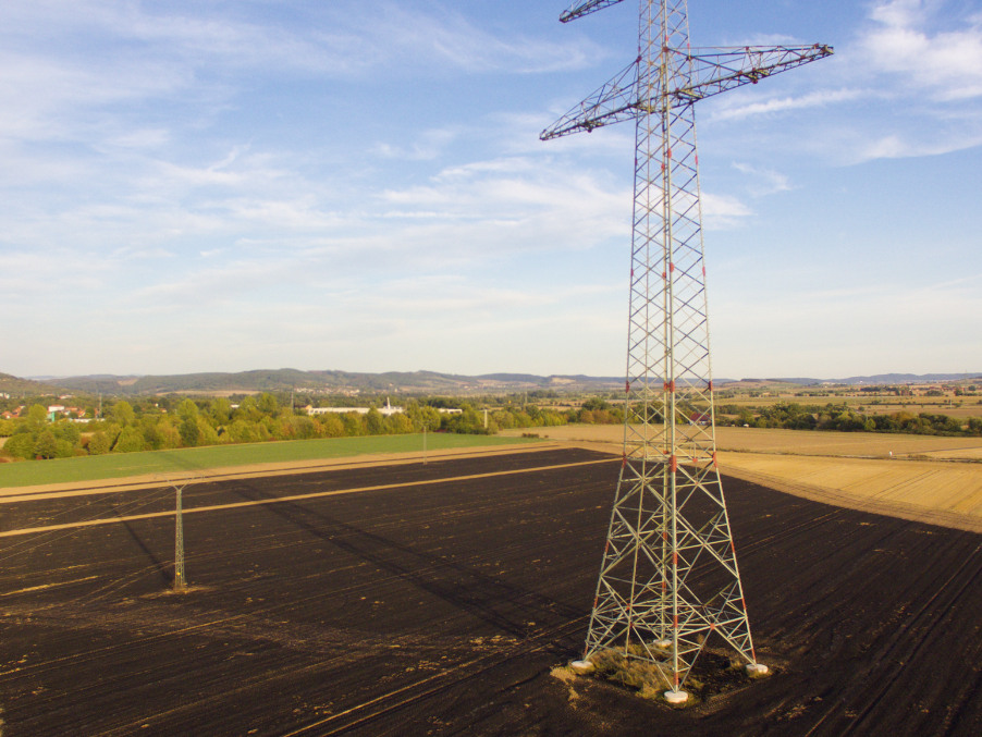 Aerial photo after a field fire near Einbeck