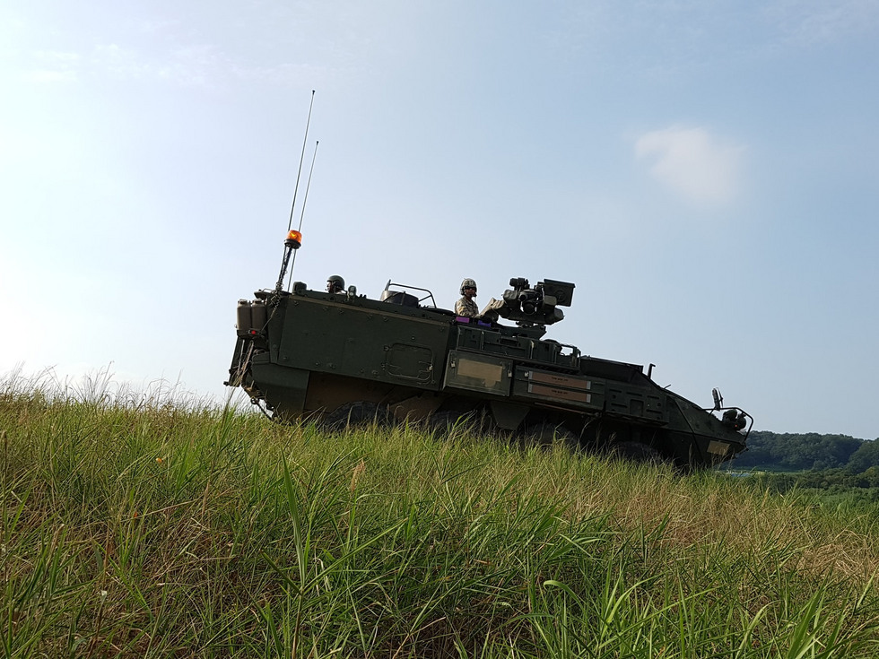 Command tank on a meadow