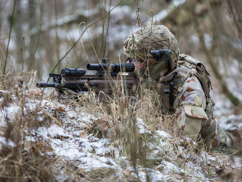 Soldier during a maneuvering exercise
